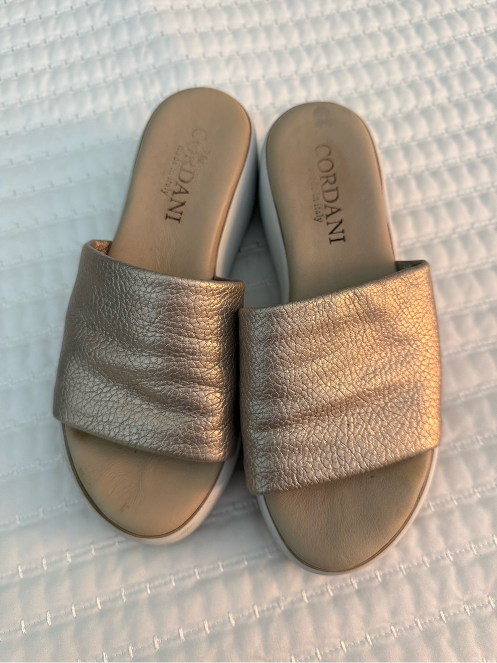 Cordani Gold Wedge Sandals - 36